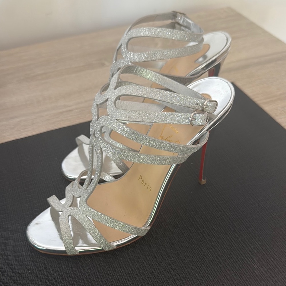 Christian Louboutin Silver Strappy Sandal